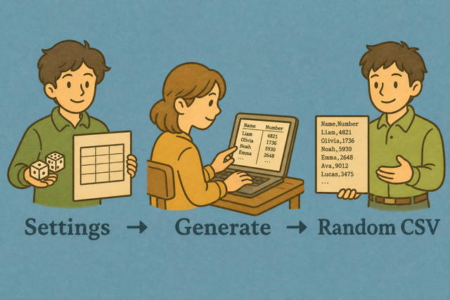 Three steps for generating a random sample CSV file