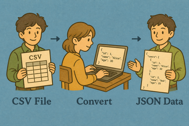 Three steps for converting a CSV table into JSON data with CSVSuite