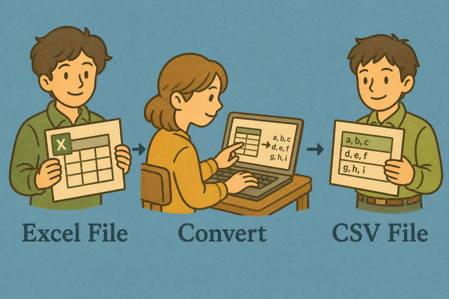 Three steps for converting spreadsheet data into a CSV table