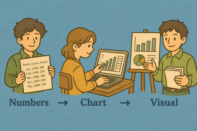 Three steps for turning numeric CSV columns into bar charts